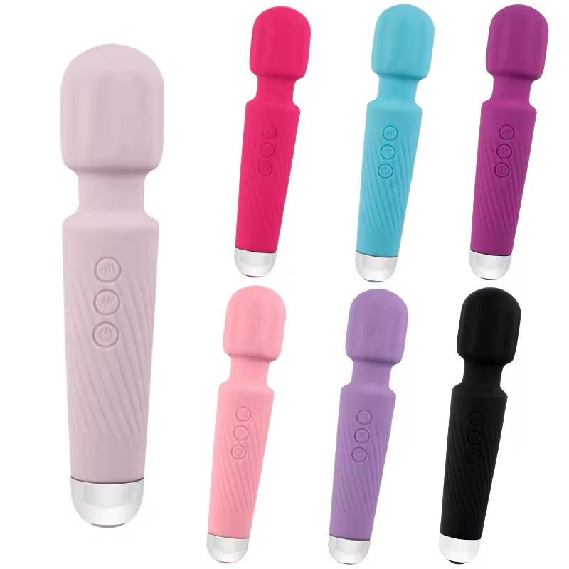 Vibromasseur Wand Rechargeable – 8 Vitesses, 20 Modes, Silicone Premium Étanche