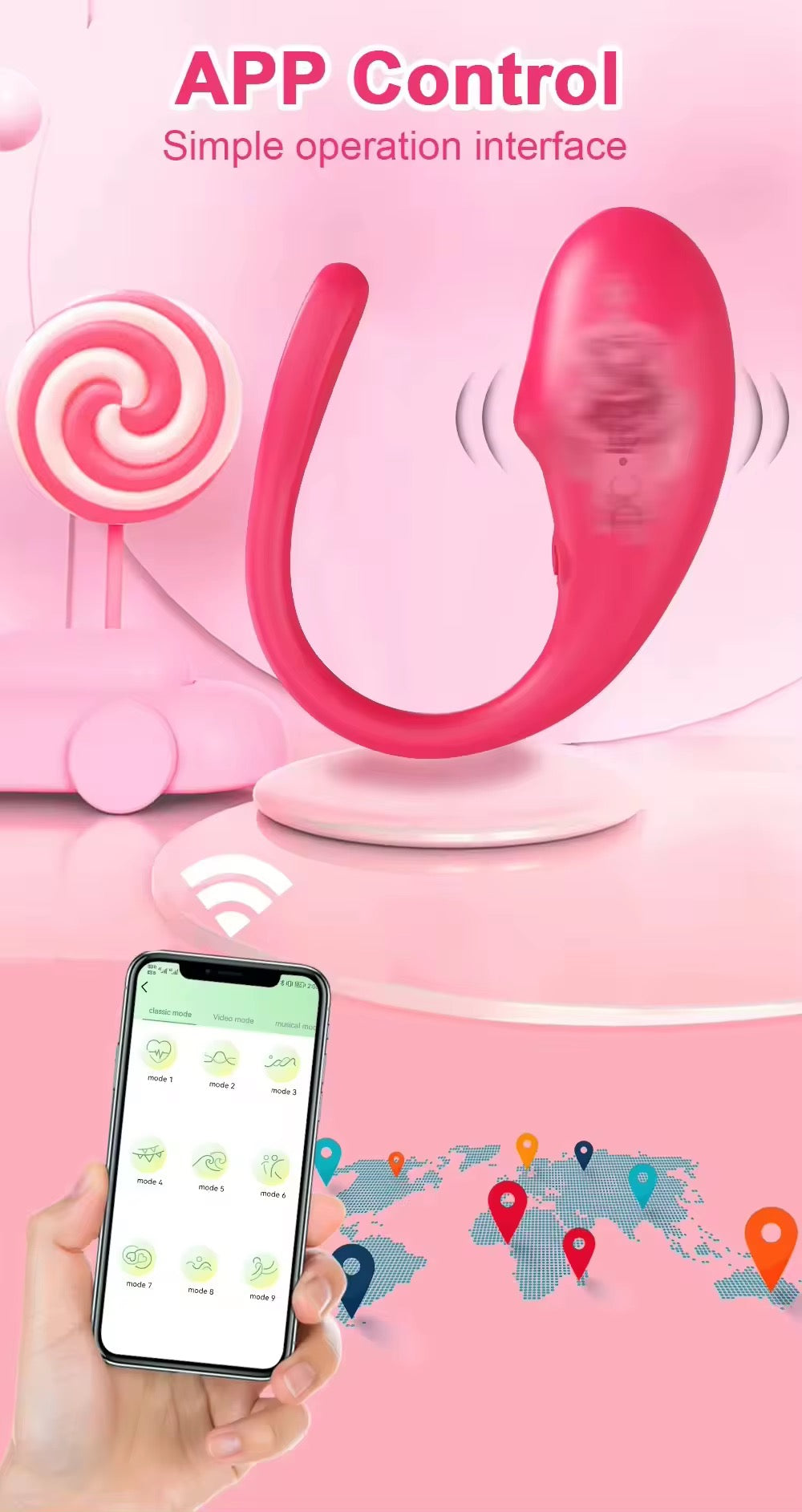 Oeuf Vibrant Télécommandé par Application – Stimulateur Silencieux en Silicone, Waterproof, USB Rechargeable